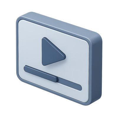 Stylish 3D Media Player Icon with Play Button