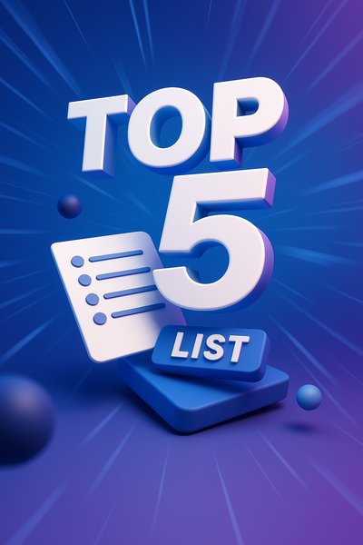 Dynamic Graphic Representing a Top 5 List Concept