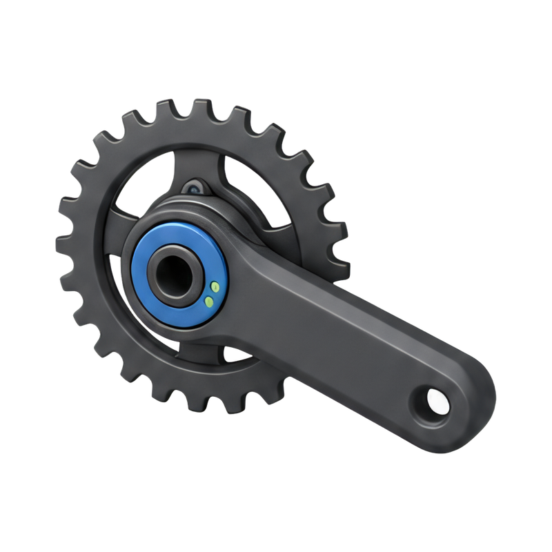 close-up of power meter crank
