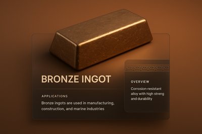 Detailed 3D Rendering of a Bronze Ingot with Informative Overlay