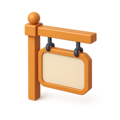 Stylish 3D Lease Sign Icon with Transparent Background