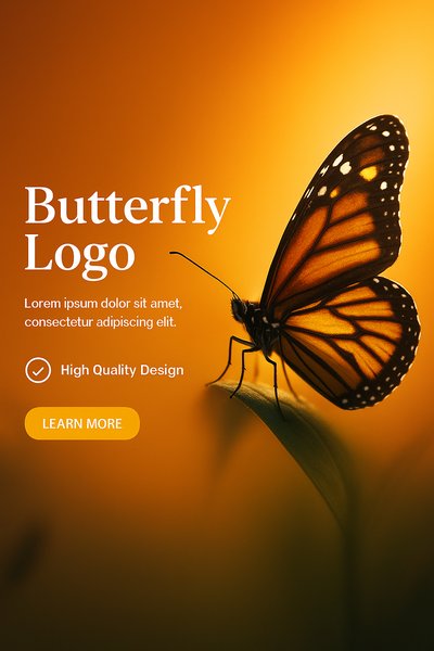 Elegant Butterfly Logo Design with High-Quality Visuals
