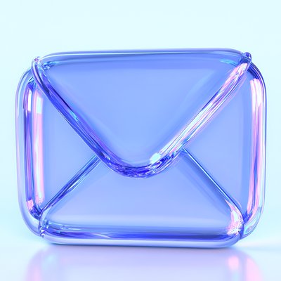 Stylized 3D Email Icon in Soft Colors