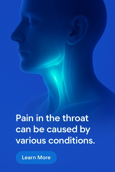 Glowing Throat Illustration with Fluorescent Effects