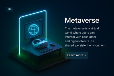 Vibrant Neon Scene of a Virtual Metaverse Interaction