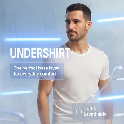 Promotional Image for Men's Undershirt Featuring Comfort and Breathability