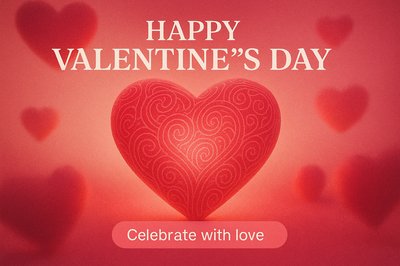 Valentine's Day Greeting Card with Heart Motif