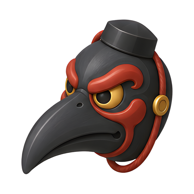 intricate crow mask design