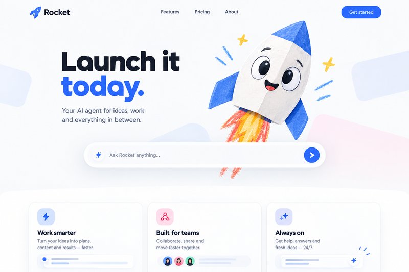 AI agent landing page design