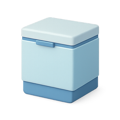 Stylish Minimalist Storage Box in Soft Blue Tones