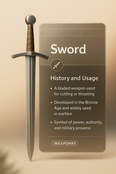 3D Sword Design with Informative Panel
