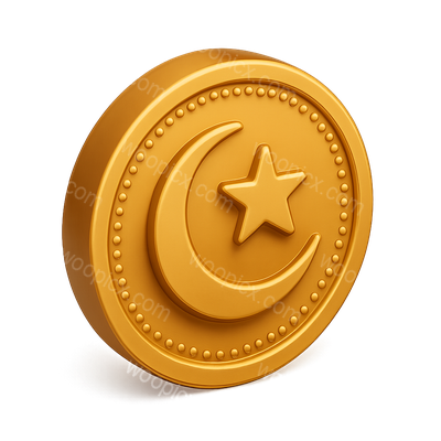 Stylized 3D Islamic Dirham Coin Icon