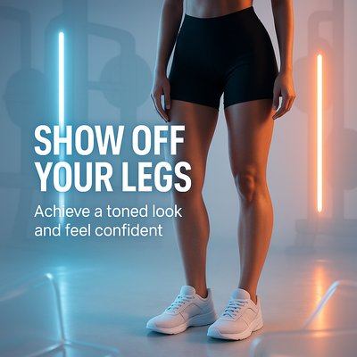 Fitness Promotional Image Highlighting Leg Workouts