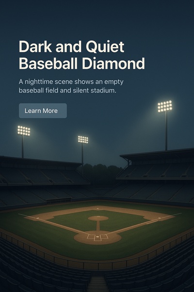 Nighttime Empty Baseball Stadium Illustration