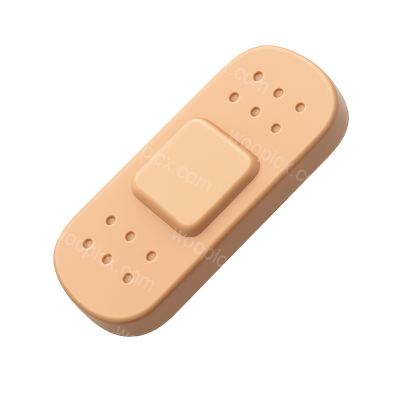 Stylized 3D Band-Aid Icon with Isometric Design