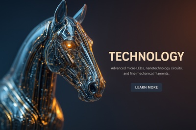 Hyperrealistic Glass Horse with LED Effects and High-Tech Design