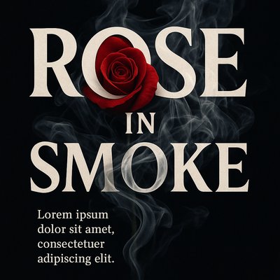 Stylized Graphic Featuring a Rose and Smoke Effect