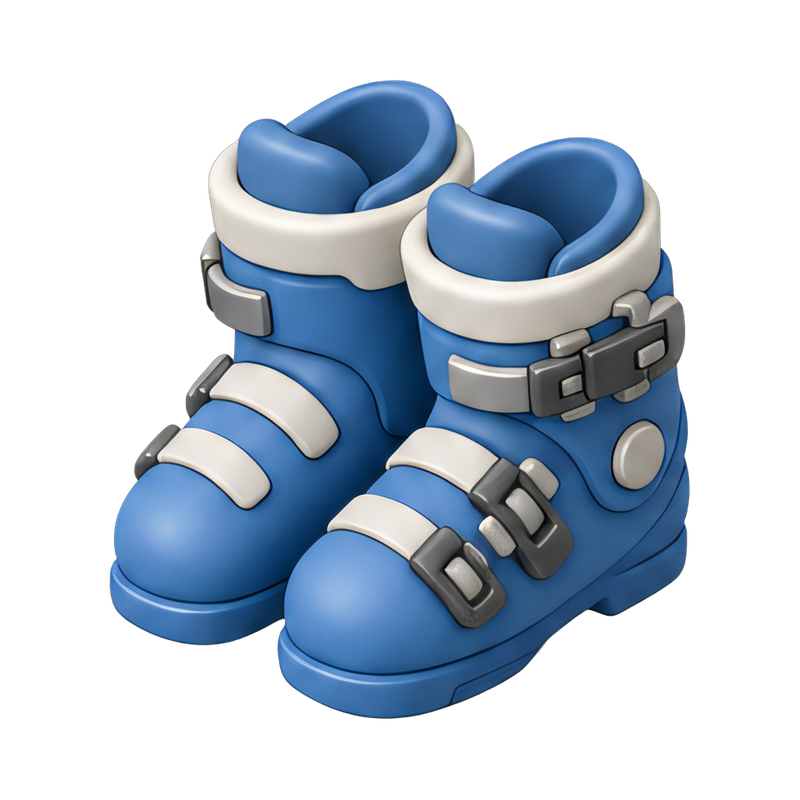 pair of buckled ski boots