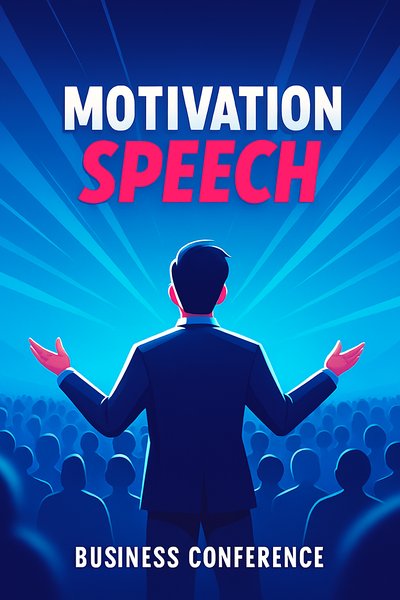 Dynamic Motivational Speaker at Business Conference