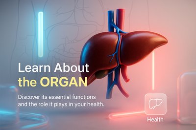 3D Render of Human Liver with Health Information