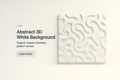 Abstract 3D Organic Shapes Seamless Pattern in White