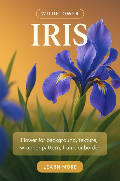 Beautiful Iris Wildflower Image for Design Projects