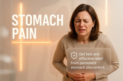 Health Awareness Graphic on Stomach Pain Relief