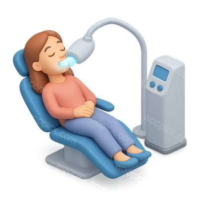 3D Dental Icon Representing Whitening Session