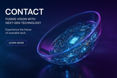 Hyperrealistic 3D Scene of Contact with Glowing Micro-LEDs