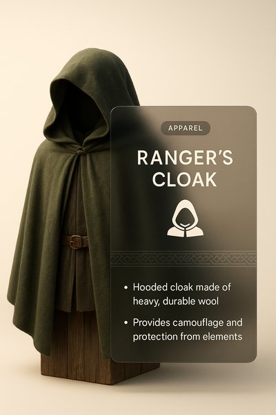Stylish Ranger's Cloak with Informative Overlay