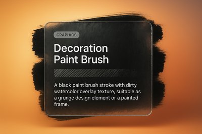 Elegant Black Paint Brush Stroke Overlay Design