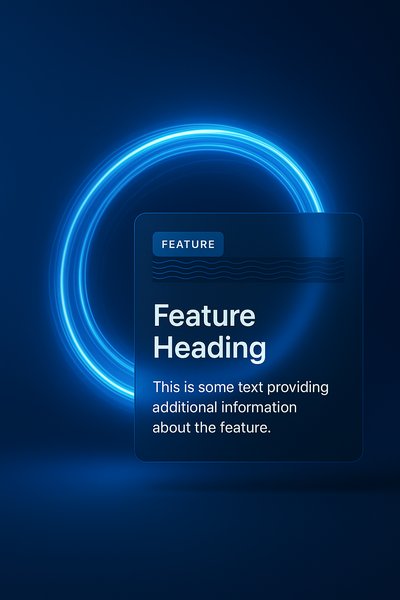 Glowing Blue Circular Light Rings with Feature Block