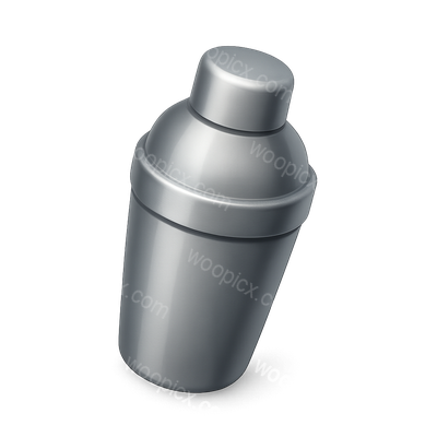 Stylish 3D Cocktail Shaker Icon with Isometric Design