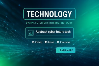 Futuristic Technology Graphic with Digital Elements