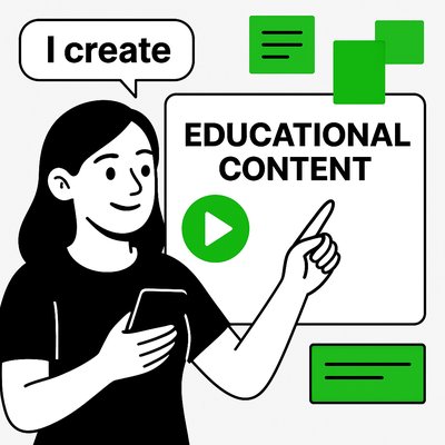 Illustration of a Content Creator Engaged in Education