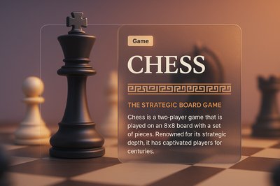 3D Chess Illustration with Informative Overlay