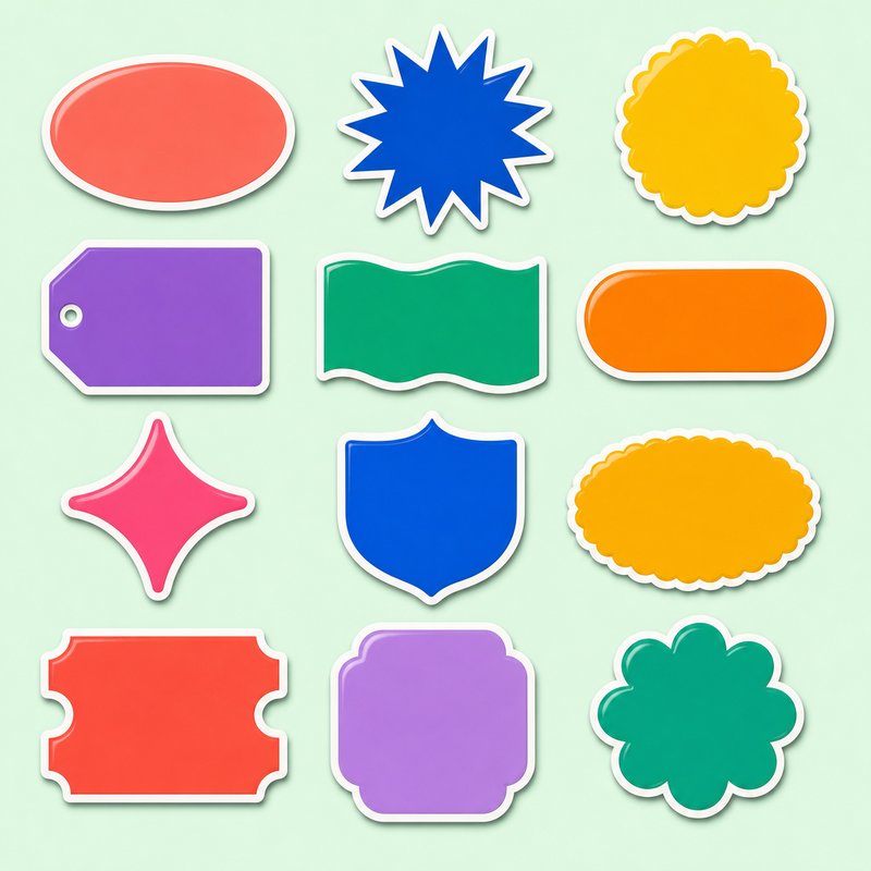 Colorful sticker badge collection