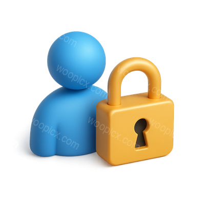 3D Customer Lock Icon for Retention Strategy