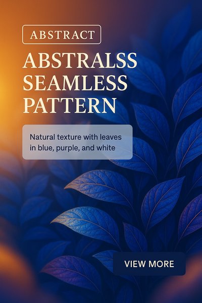 Seamless Abstract Leaf Pattern in Blue and Purple