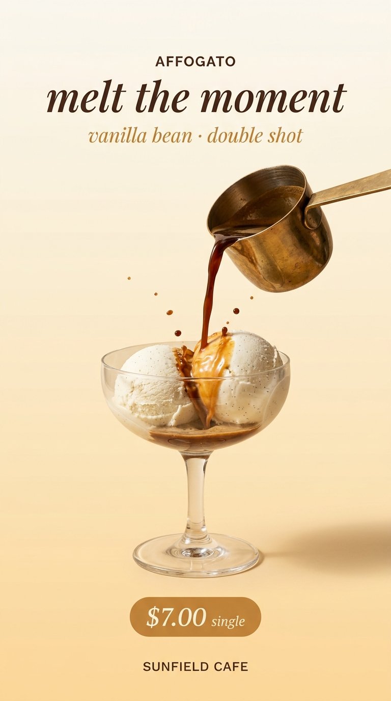 Pouring a perfect affogato