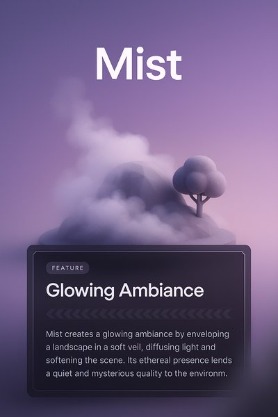 3D Illustration of Mist with Textured Feature Block
