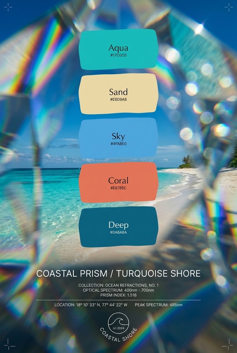 colorful beach prism reflection