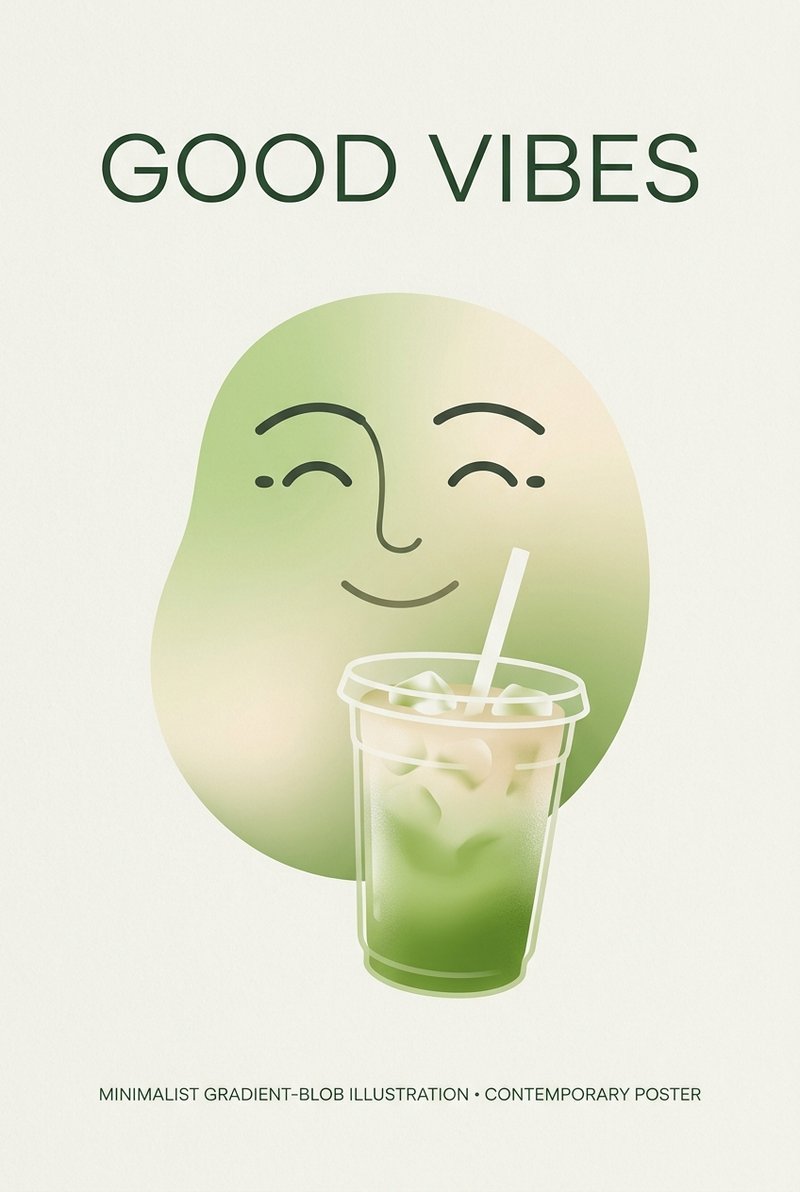 green matcha gradient background