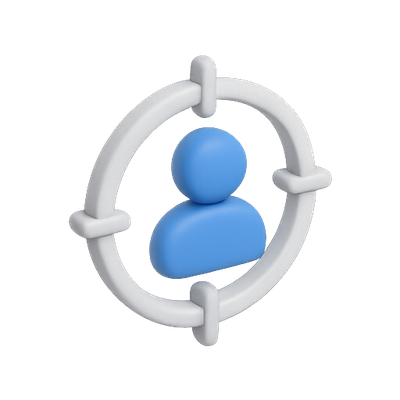 3D User Icon with Target Frame Design
