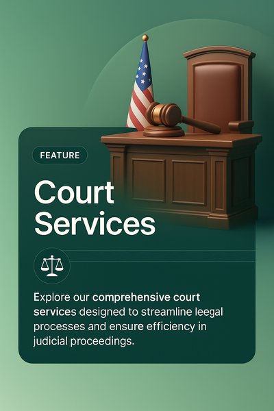 Dynamic Courtroom Advertisement Template with 3D Elements