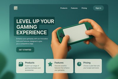 Creative Landing Page Design for Gaming Experience