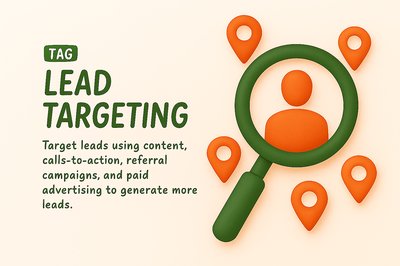 Lead Targeting Concept Graphic with Magnifying Glass