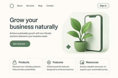 Stylish Landing Page with Eco-Friendly Theme