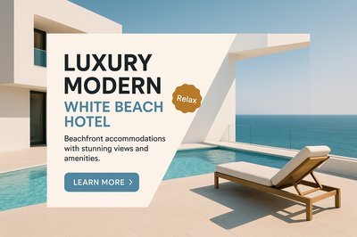 Luxury Modern White Beach Hotel with Stunning Sea View