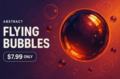 Dynamic Abstract Bubbles Wallpaper for PC with Bold Typography